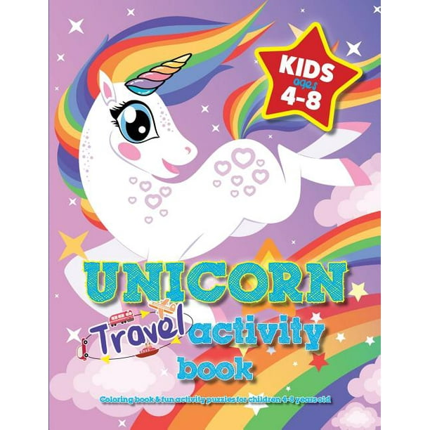 A4 Kids Unicorn/Flamingo Colouring Book Activity Books Fun Childrens Games